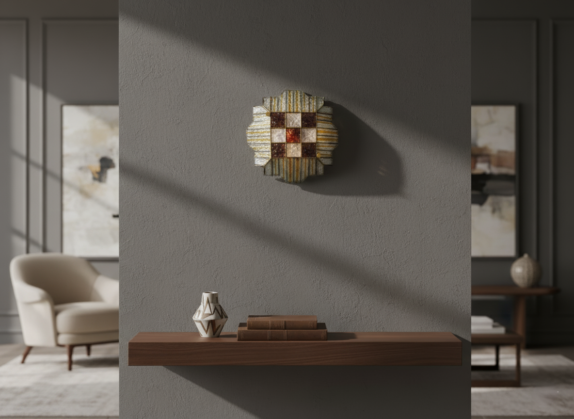 Applique Brutalista in Vetro Martellato, Poliarte | Longobard