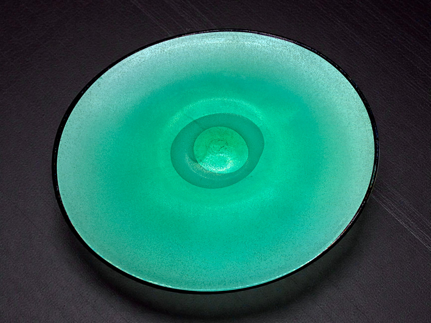 Centrotavola in Vetro di Murano, Vetro Verde Scavo