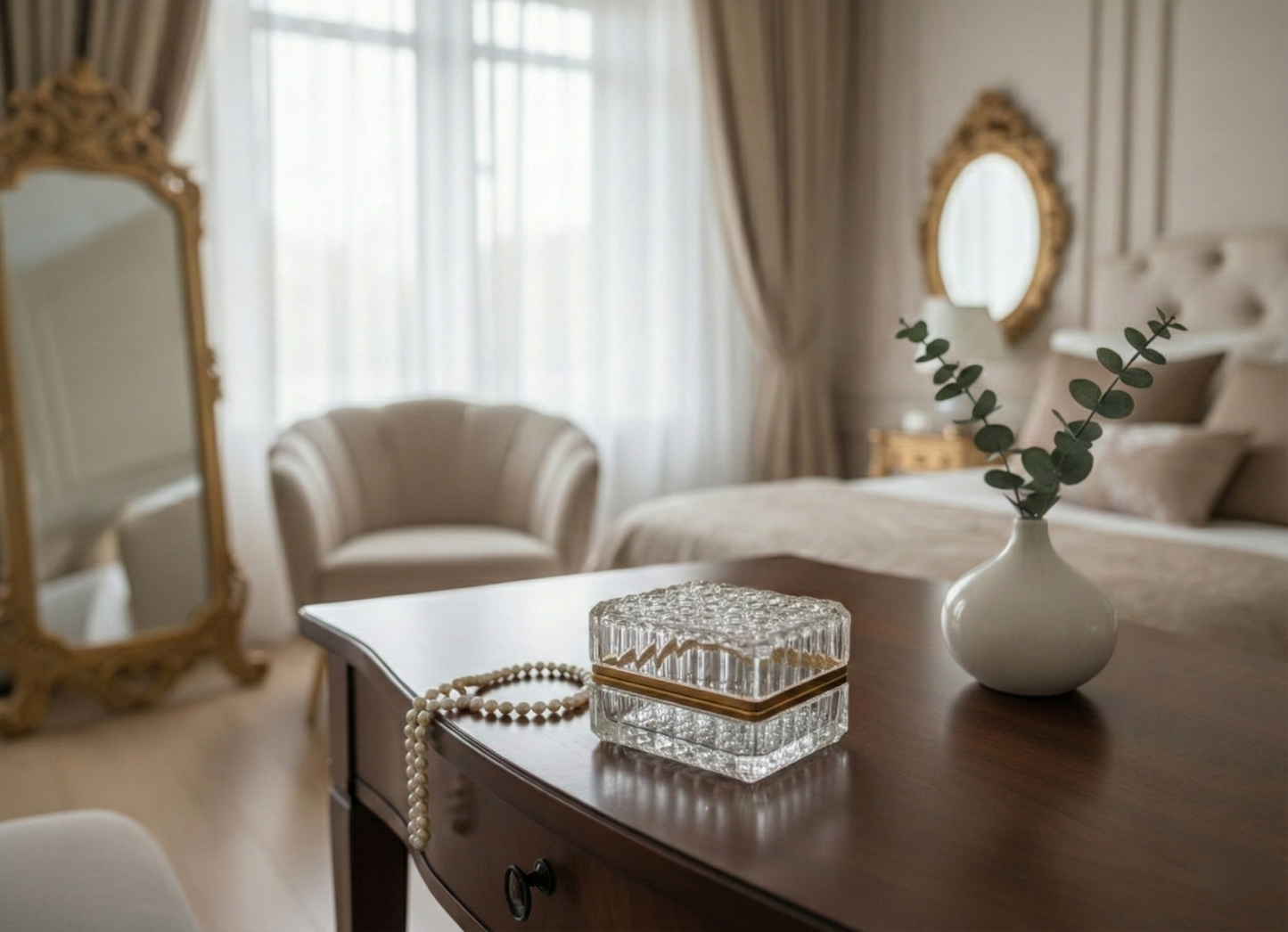 Carved Crystal Jewelry Box
