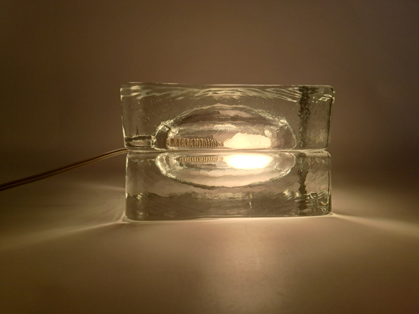 Lampada da Tavolo in Vetro Massiccio, Fidenza Vetraria