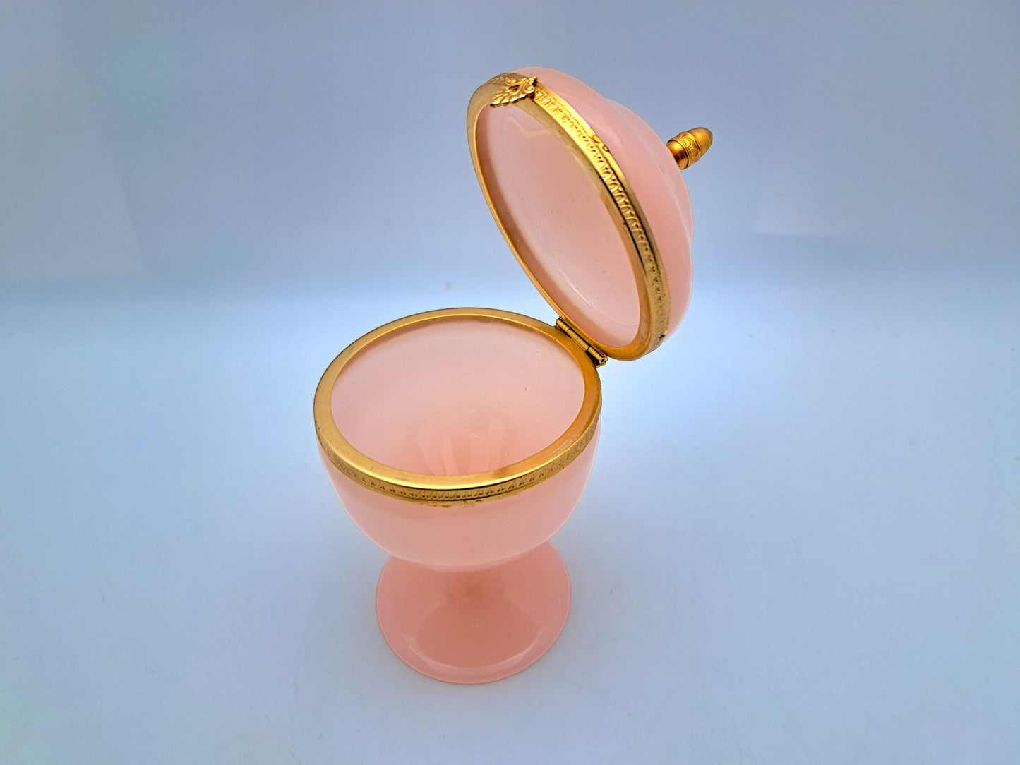 Cofanetto Portagioie Francese in Vetro Opalino Rosa
