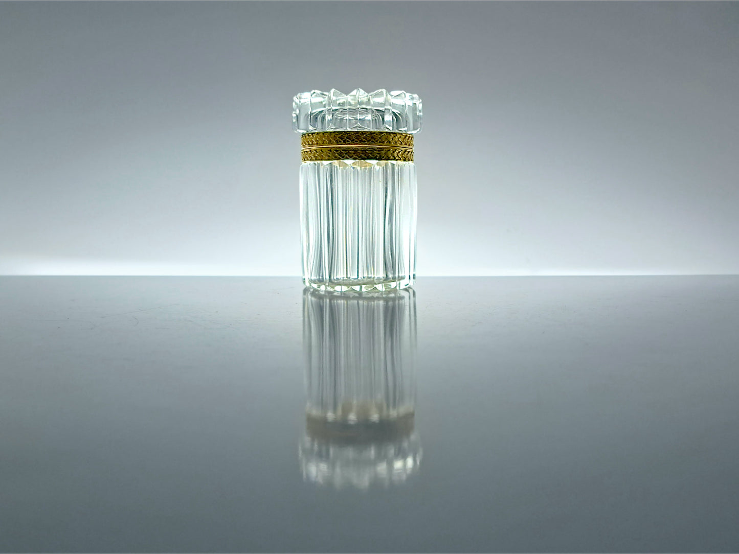 Portagioie in Stile Baccarat, Cristallo e Metallo Dorato