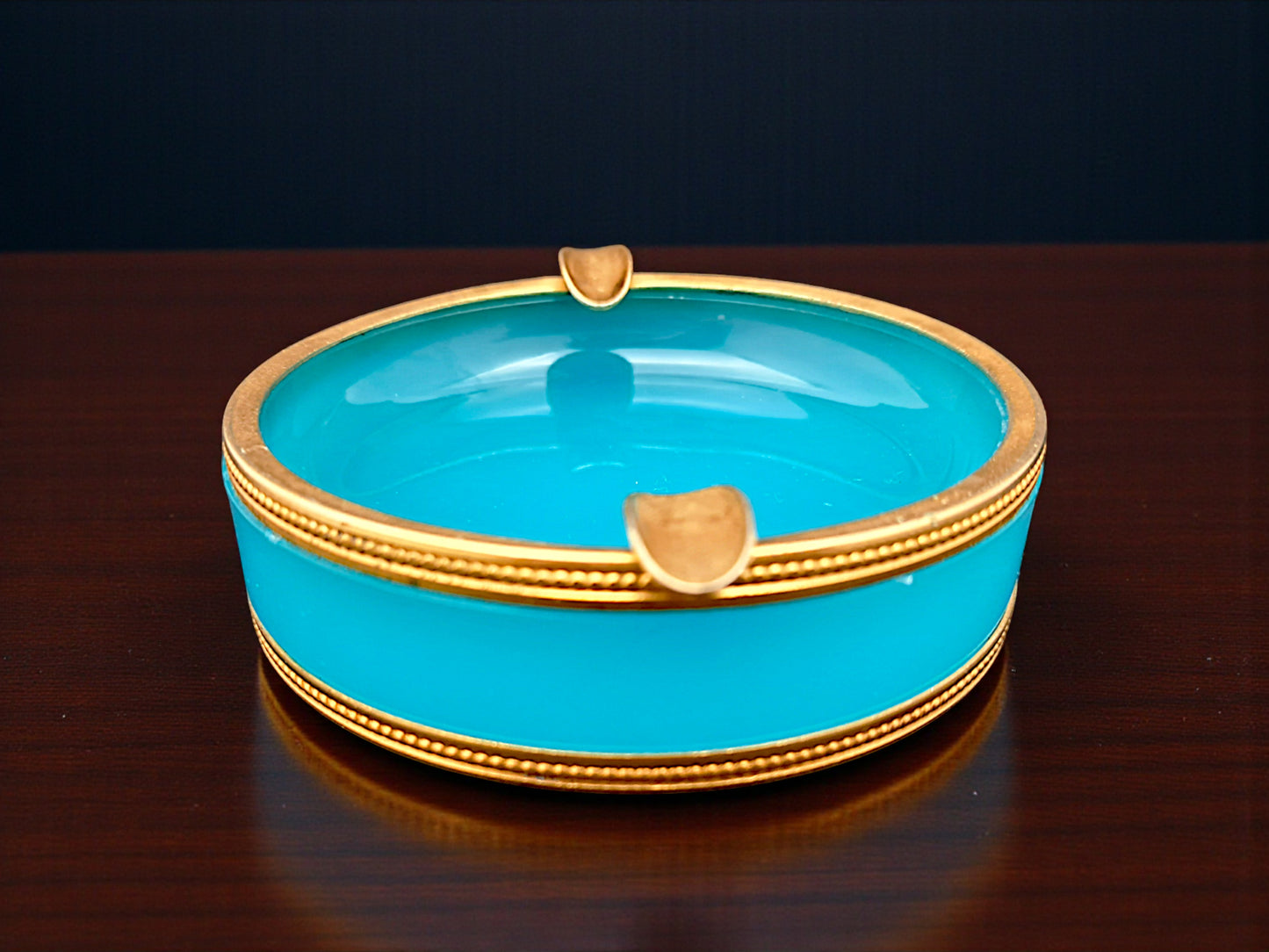 Posacenere in Vetro Opalino di Murano, Azzurro