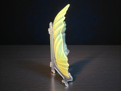 Centrotavola a forma di Foglia in Vetro di Murano Opalino Giallo, Yalos
