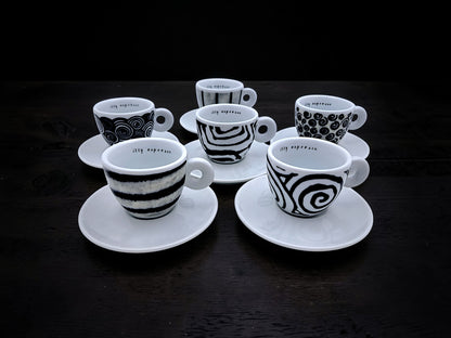 Servizio 6 Tazzine Caffè, Illy Art Collection, Spirali, Pietro Belli