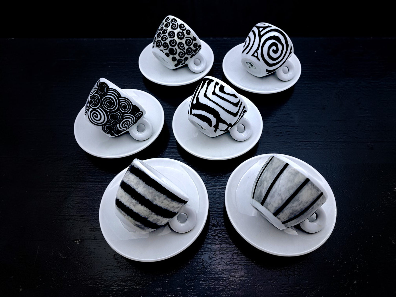 Servizio 6 Tazzine Caffè, Illy Art Collection, Spirali, Pietro Belli