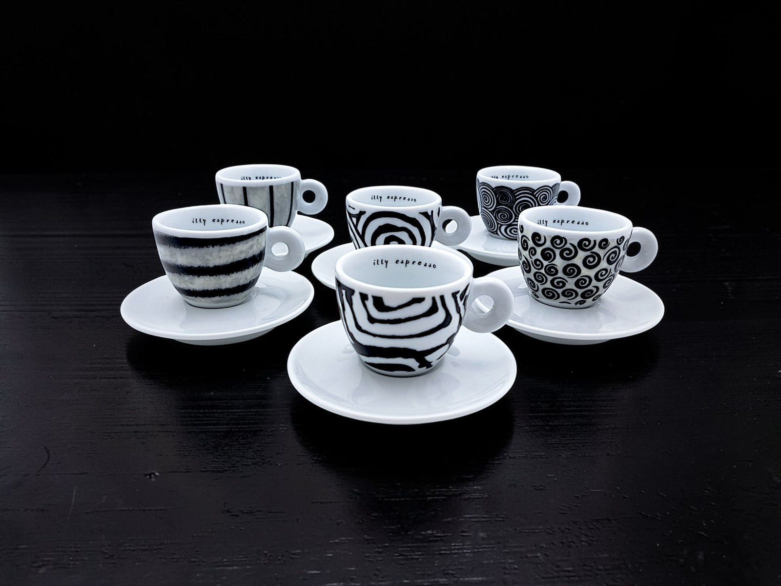 Servizio 6 Tazzine Caffè, Illy Art Collection, Spirali, Pietro Belli
