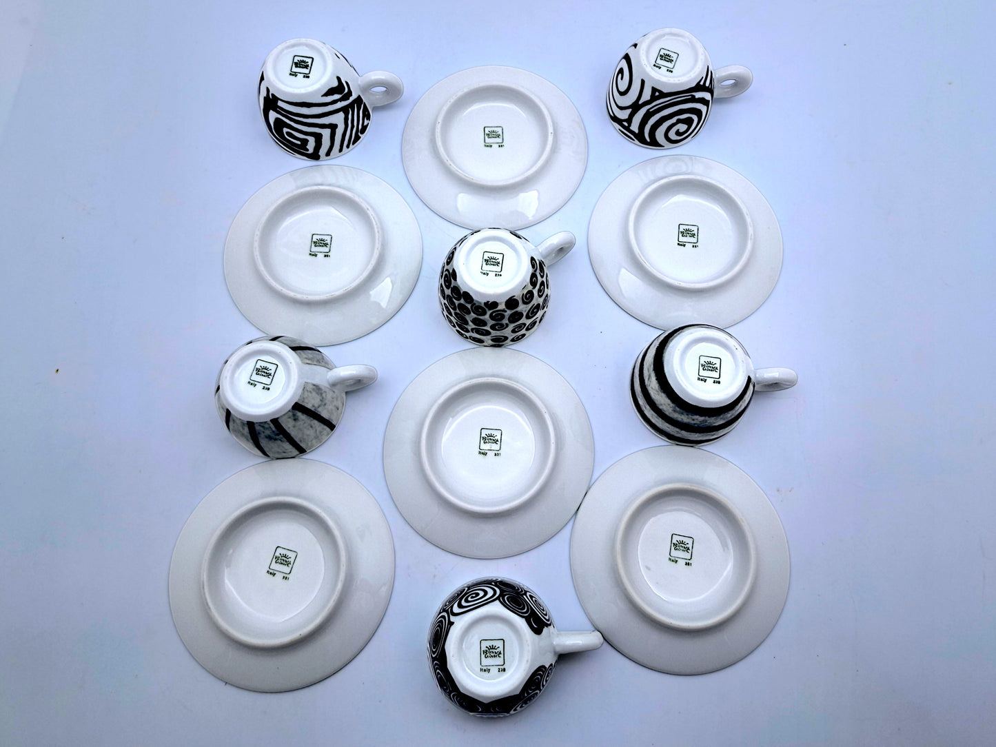 Servizio 6 Tazzine Caffè, Illy Art Collection, Spirali, Pietro Belli
