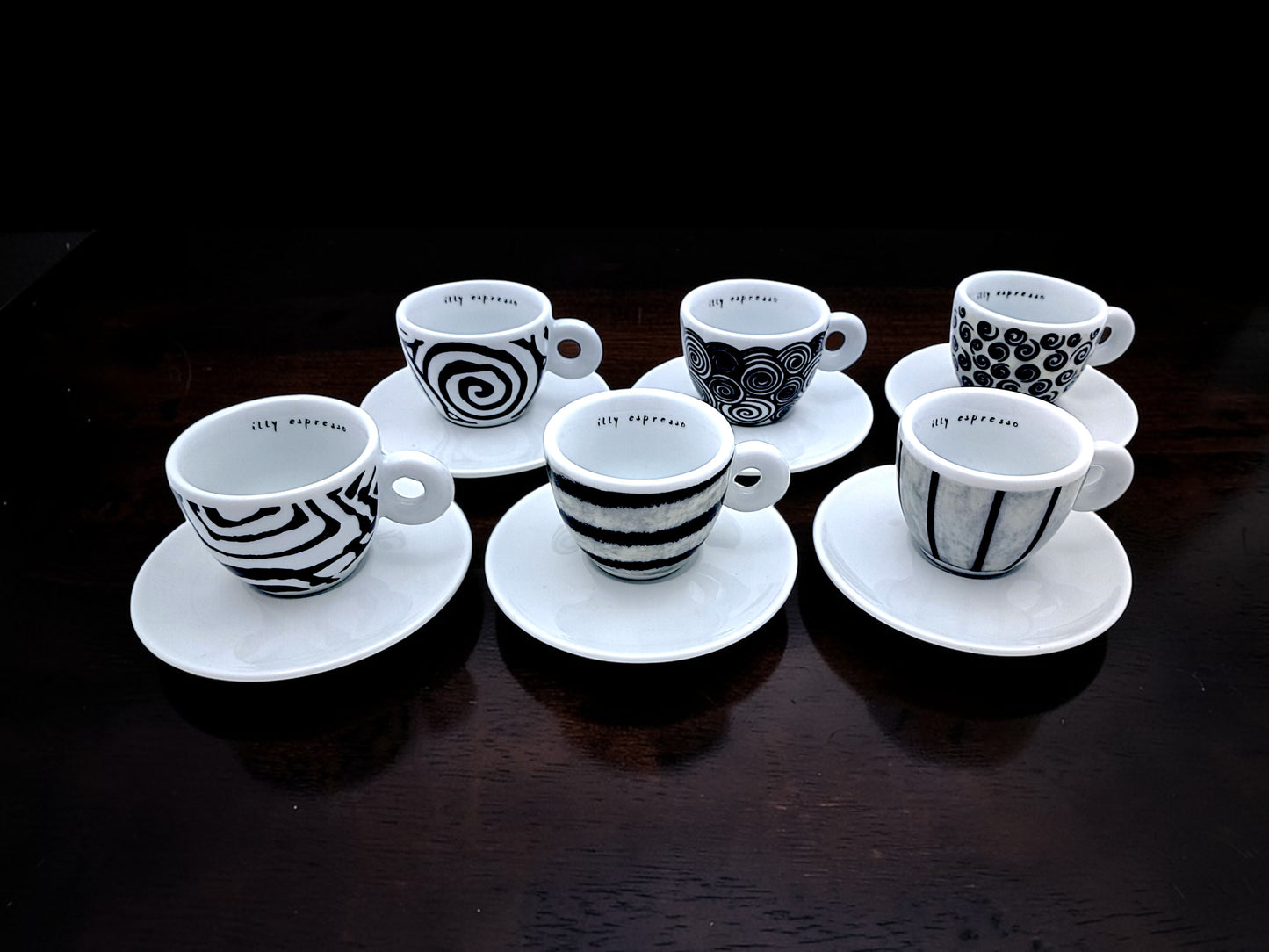 Servizio 6 Tazzine Caffè, Illy Art Collection, Spirali, Pietro Belli
