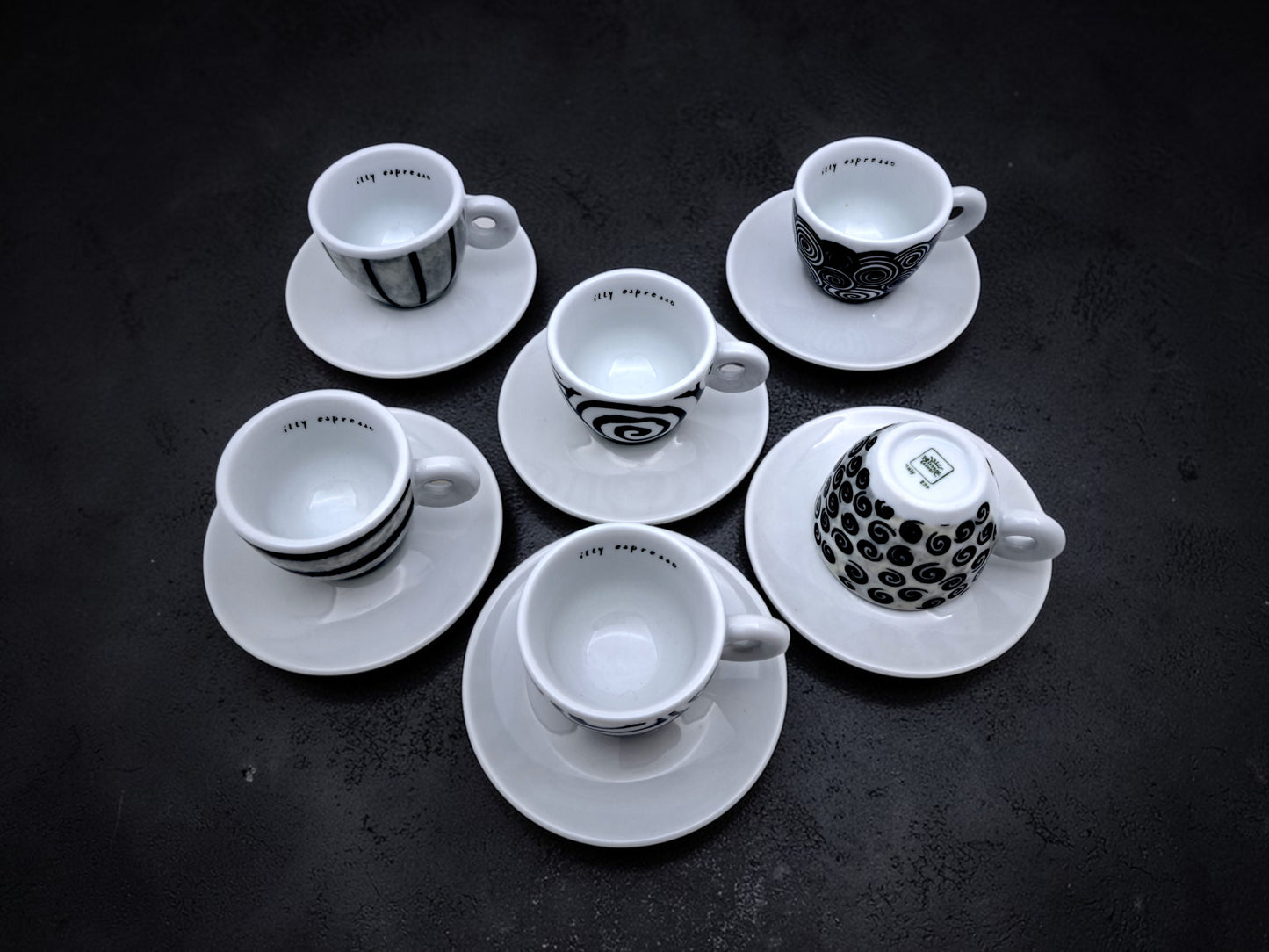 Servizio 6 Tazzine Caffè, Illy Art Collection, Spirali, Pietro Belli