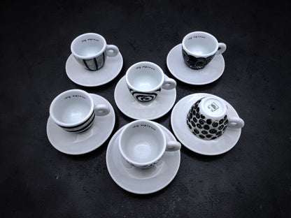 Servizio 6 Tazzine Caffè, Illy Art Collection, Spirali, Pietro Belli