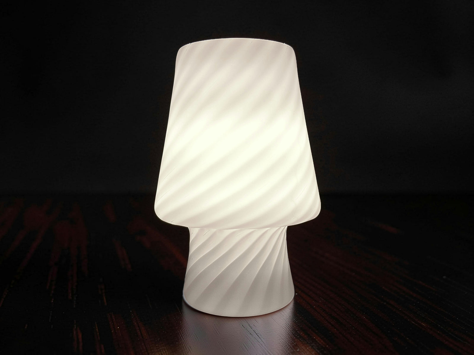 Lampe de Chevet Champignon en Verre de Murano, Motif Tourbillon