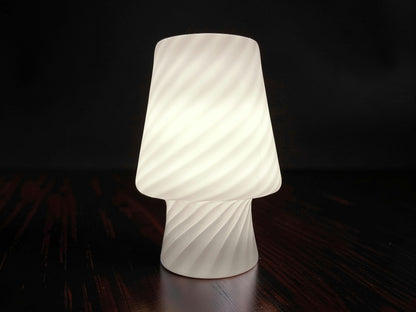 Lampada da Comodino a Fungo in Vetro di Murano, Lavorazione Swirl