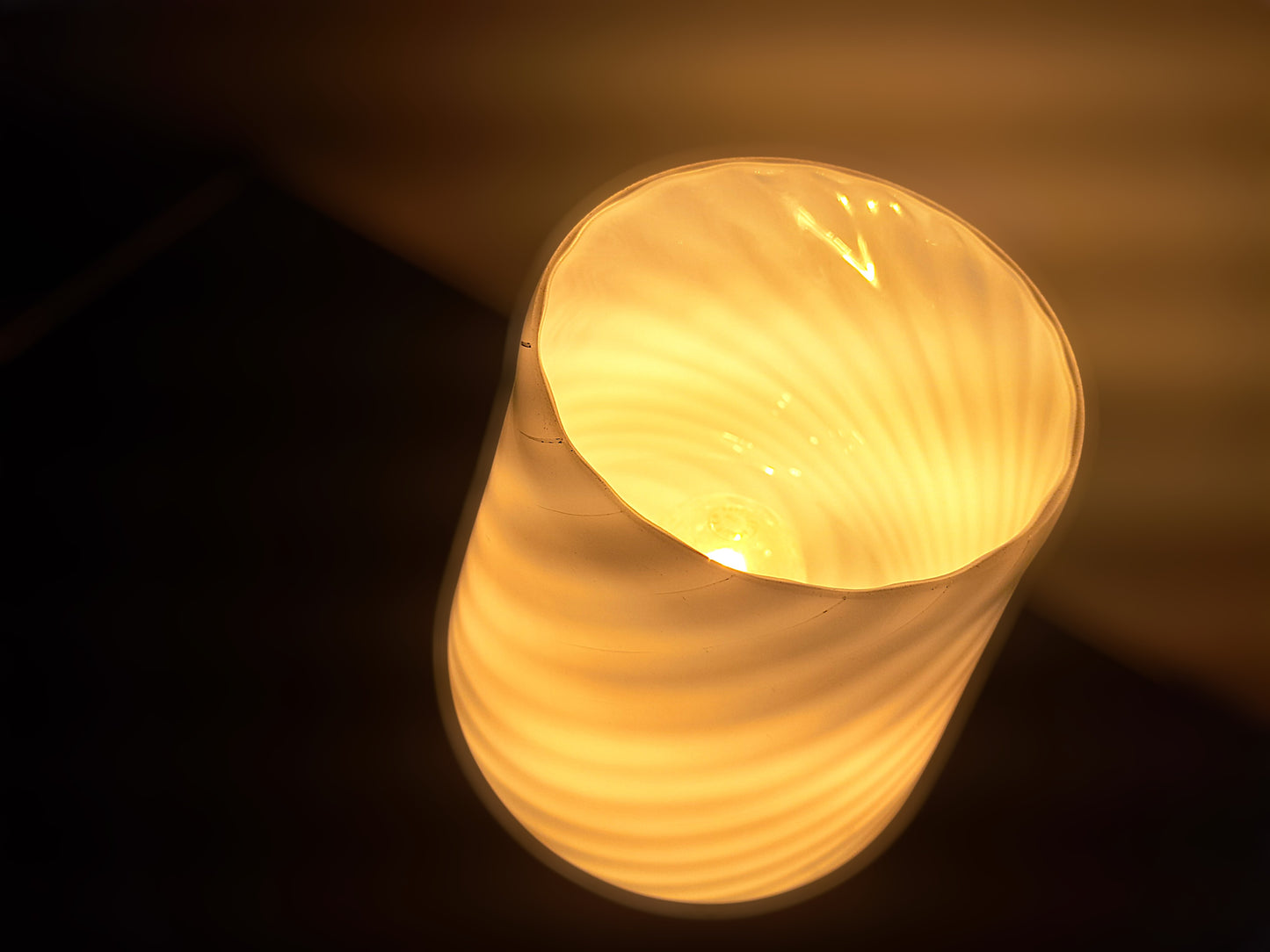 Lampada da Comodino a Fungo in Vetro di Murano, Lavorazione Swirl