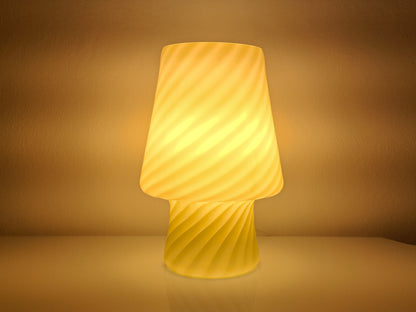 Lampada da Comodino a Fungo in Vetro di Murano, Lavorazione Swirl