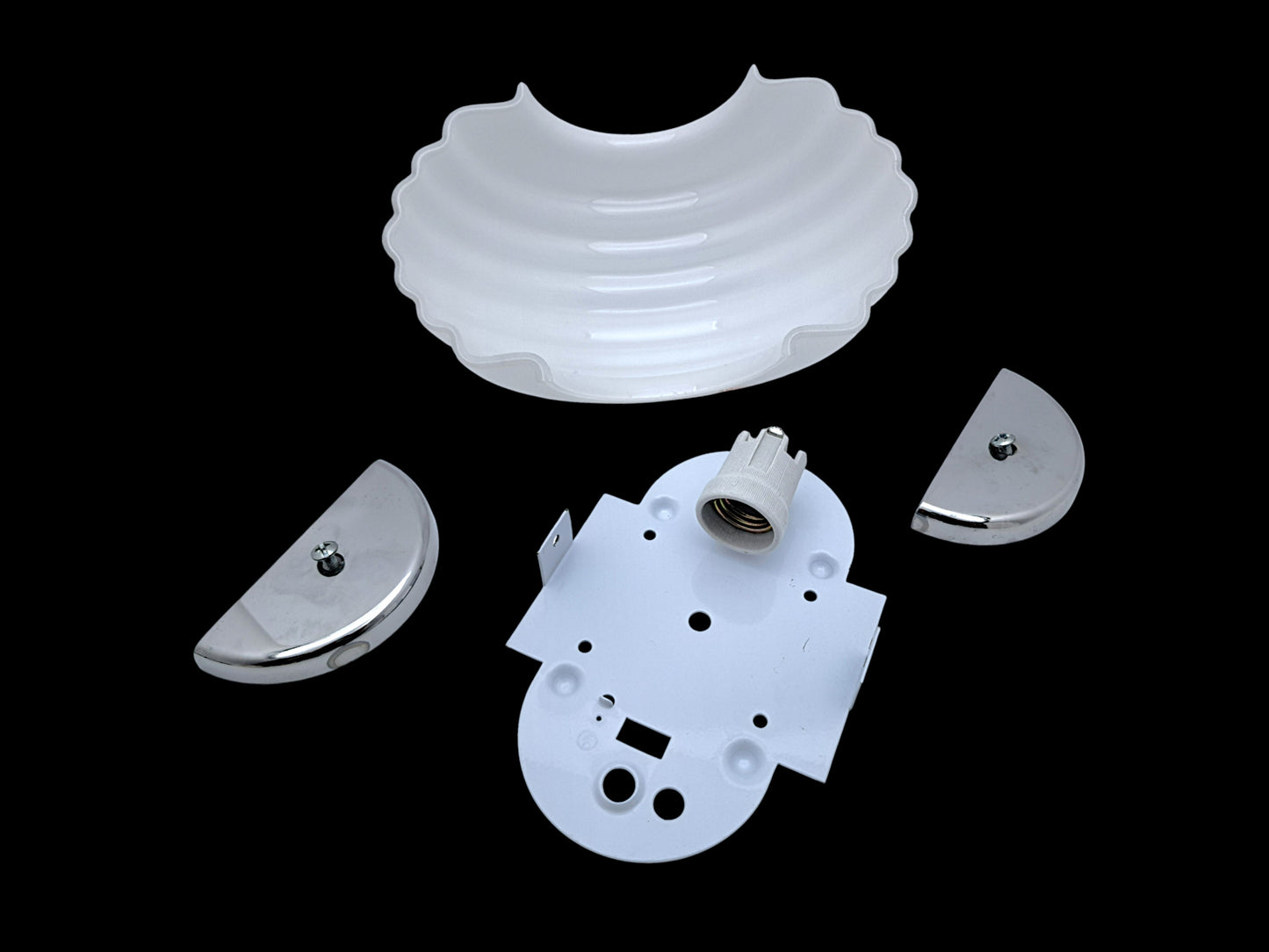 Lampada da Parete in Vetro Bianco di Murano