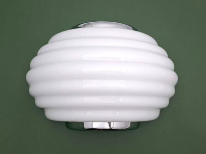 Lampada da Parete in Vetro Bianco di Murano