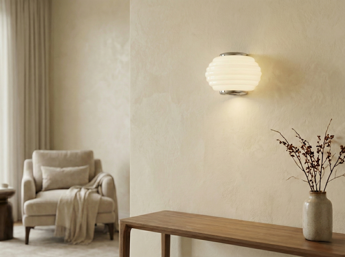 Lampada da Parete in Vetro Bianco di Murano