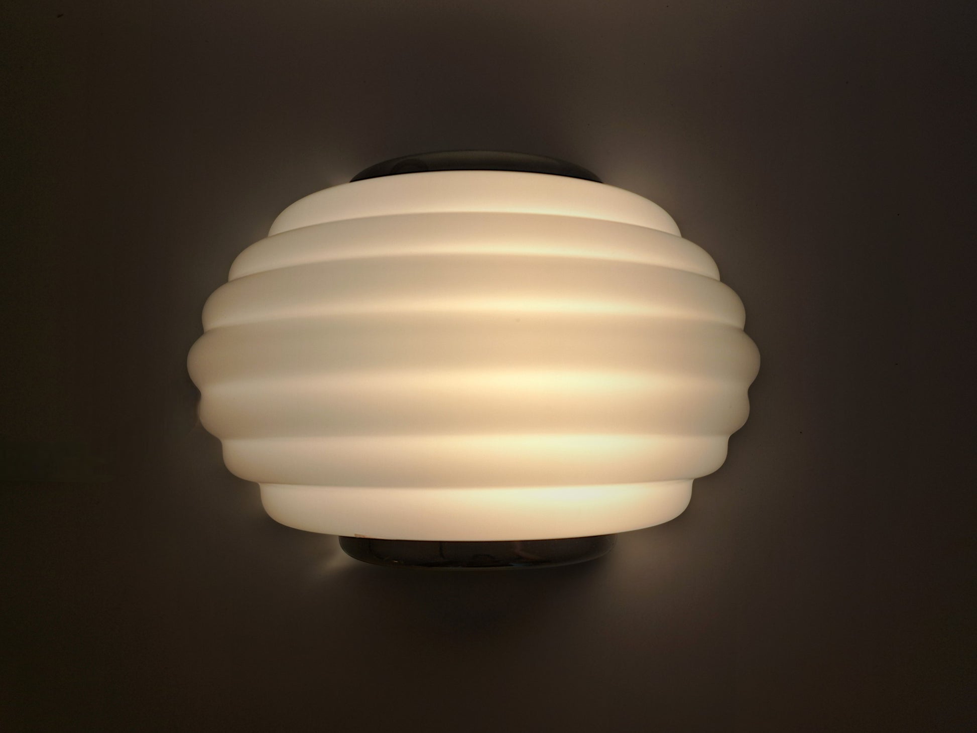 Lampada da Parete in Vetro Bianco di Murano