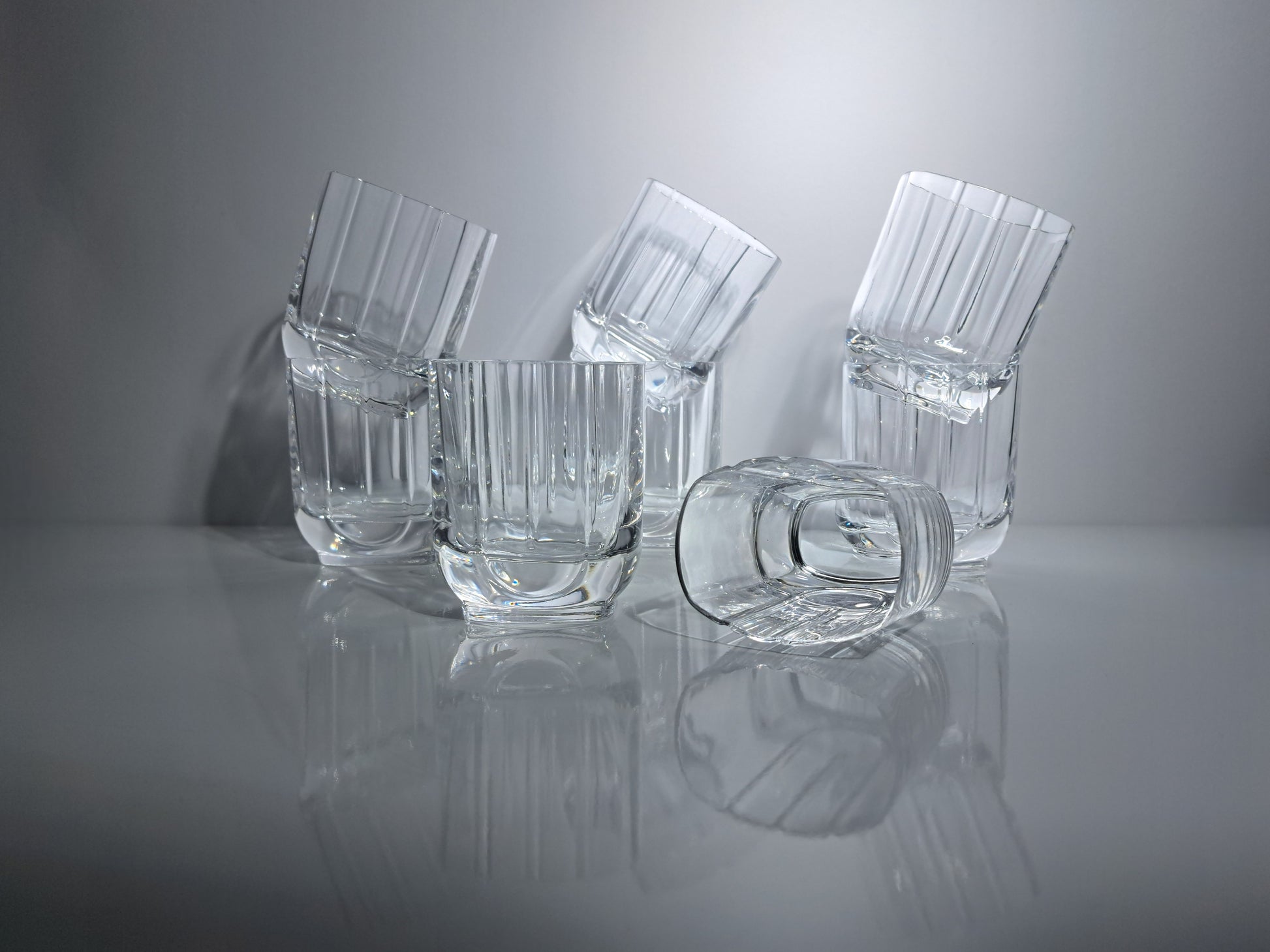 Servizio Otto Bicchieri Cristallo Arnolfo di Cambio, Laura Griziotti, Modello Deco