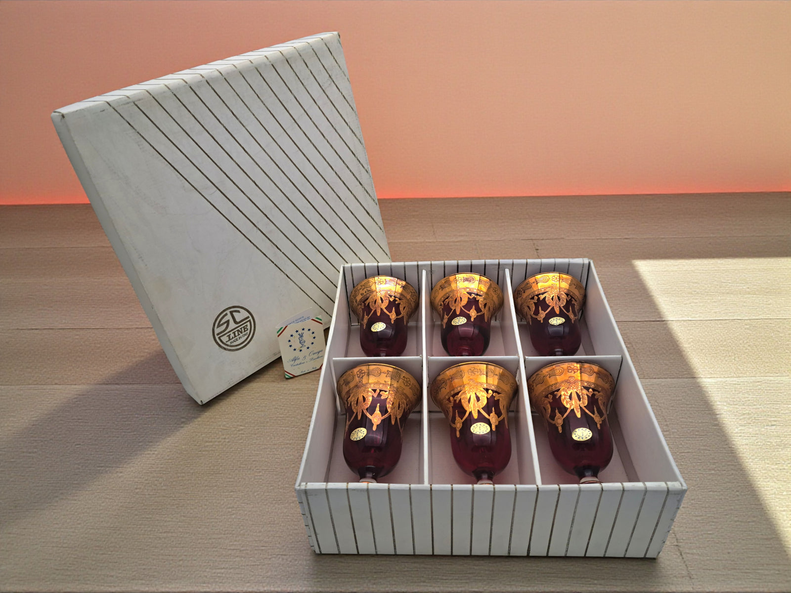 Servizio Sei Calici in Vetro di Murano, Cristal T