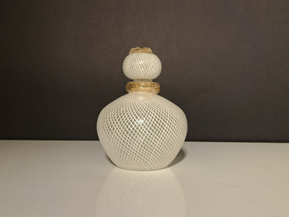 Murano Glass Perfume Bottle, Reticello Processing