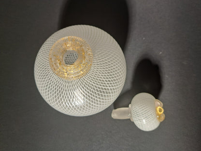 Murano Glass Perfume Bottle, Reticello Processing