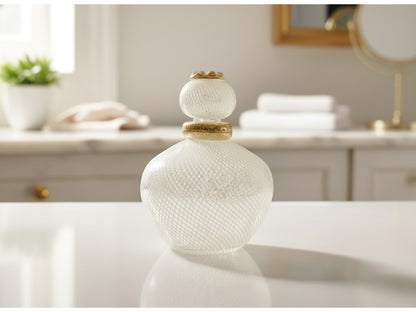 Murano Glass Perfume Bottle, Reticello Processing