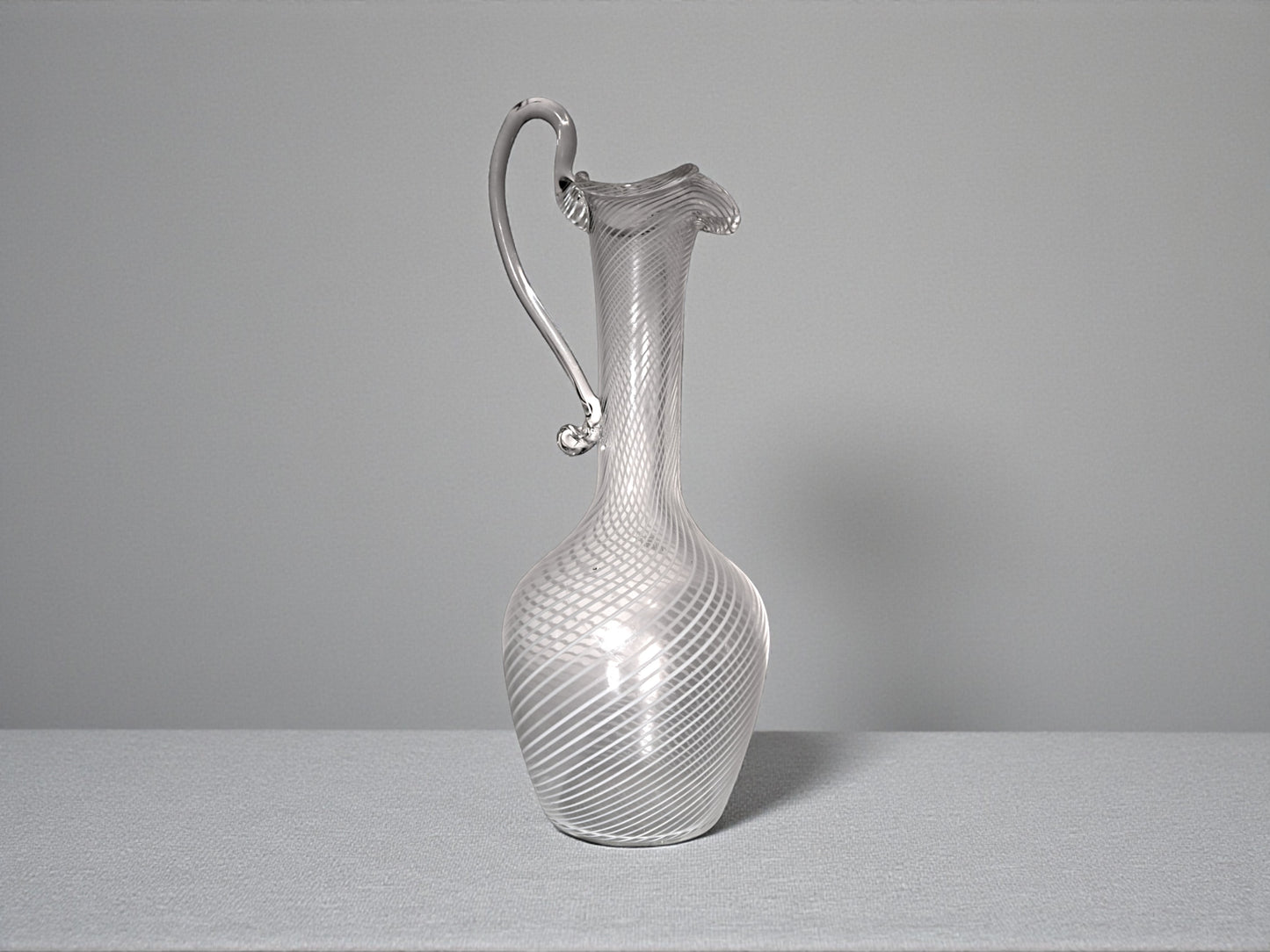 Caraffa in Vetro di Murano, Lavorazione Filigrana, Vetreria Salvadori