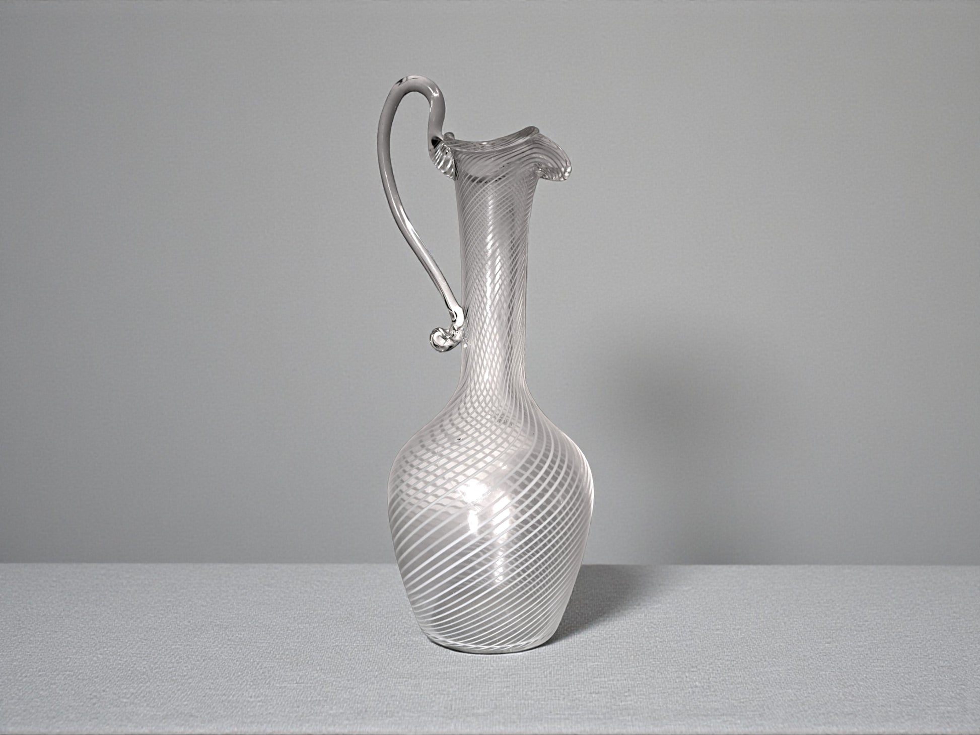 Caraffa in Vetro di Murano, Lavorazione Filigrana, Vetreria Salvadori