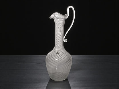 Caraffa in Vetro di Murano, Lavorazione Filigrana, Vetreria Salvadori