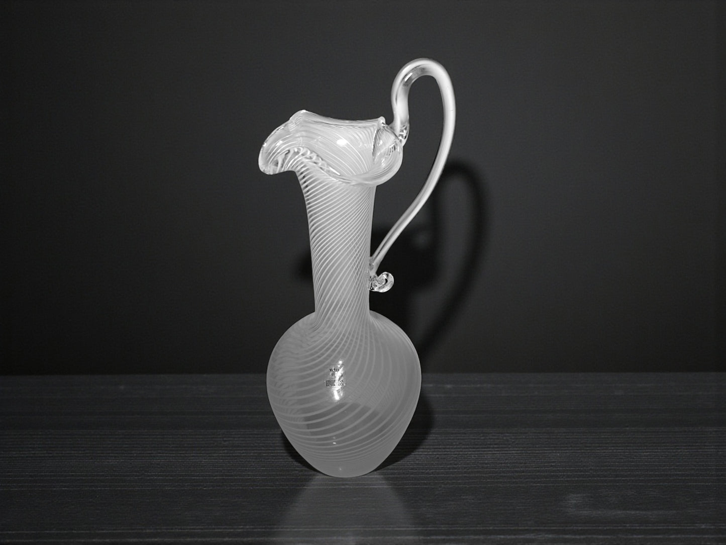 Caraffa in Vetro di Murano, Lavorazione Filigrana, Vetreria Salvadori