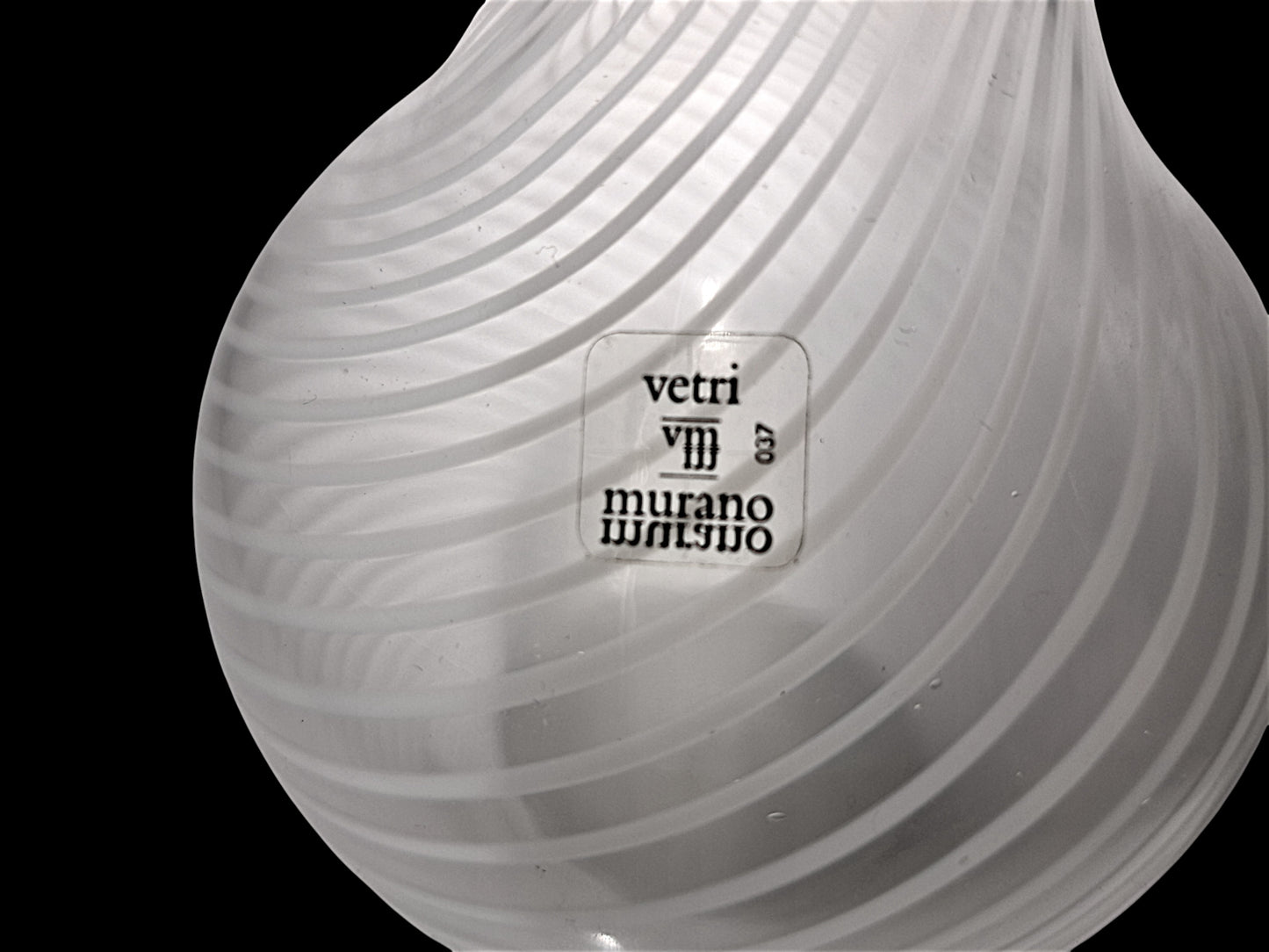 Caraffa in Vetro di Murano, Lavorazione Filigrana, Vetreria Salvadori