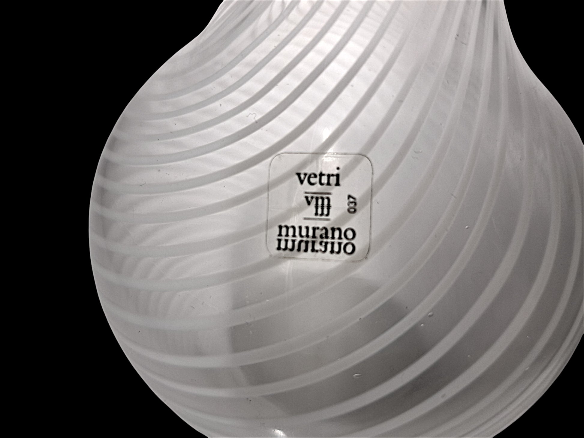 Caraffa in Vetro di Murano, Lavorazione Filigrana, Vetreria Salvadori