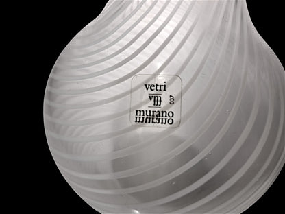 Caraffa in Vetro di Murano, Lavorazione Filigrana, Vetreria Salvadori