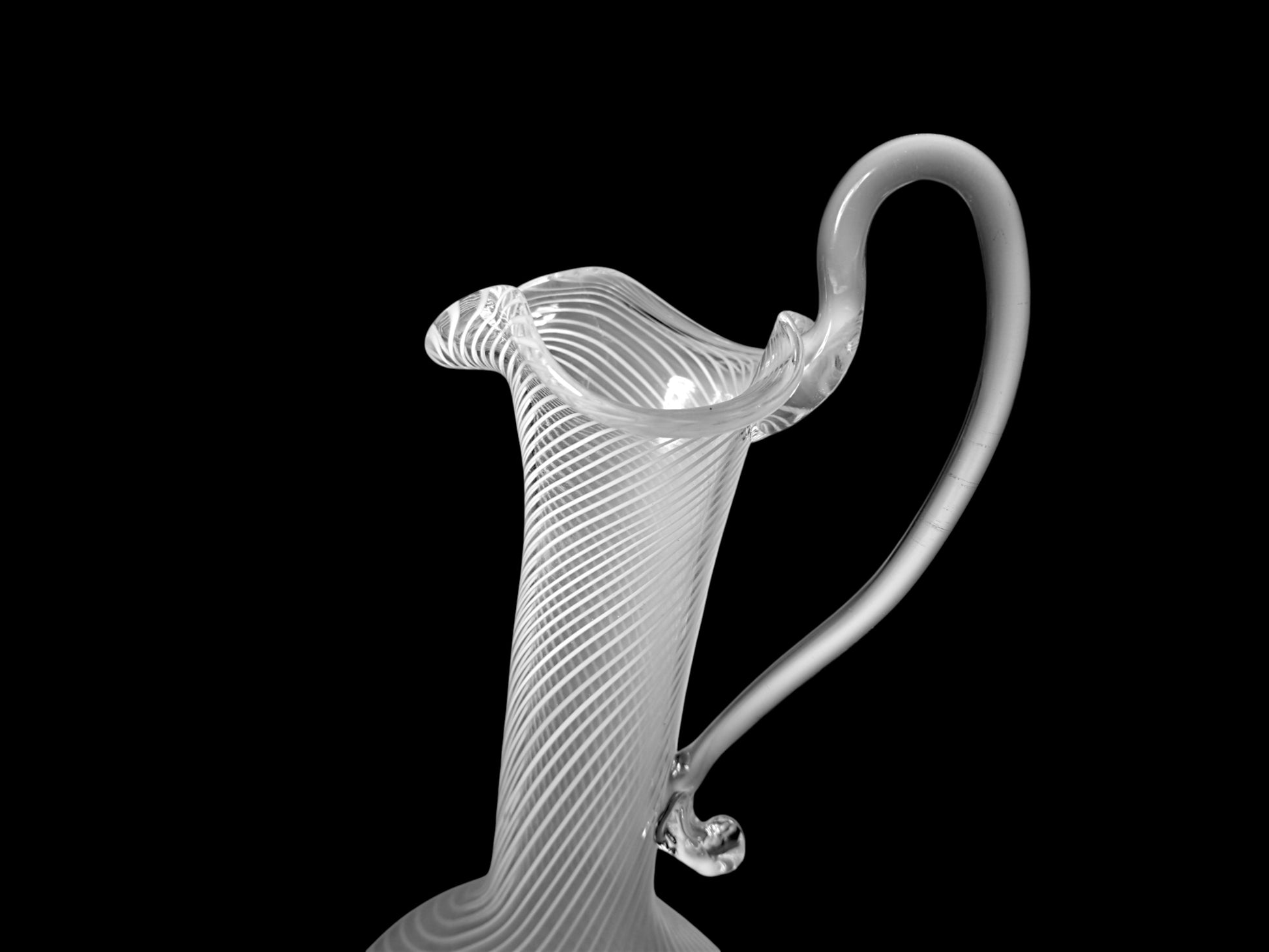Caraffa in Vetro di Murano, Lavorazione Filigrana, Vetreria Salvadori