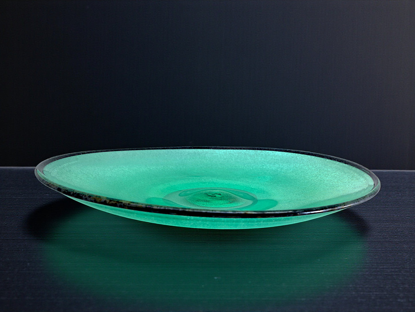 Centrotavola in Vetro di Murano, Vetro Verde Scavo