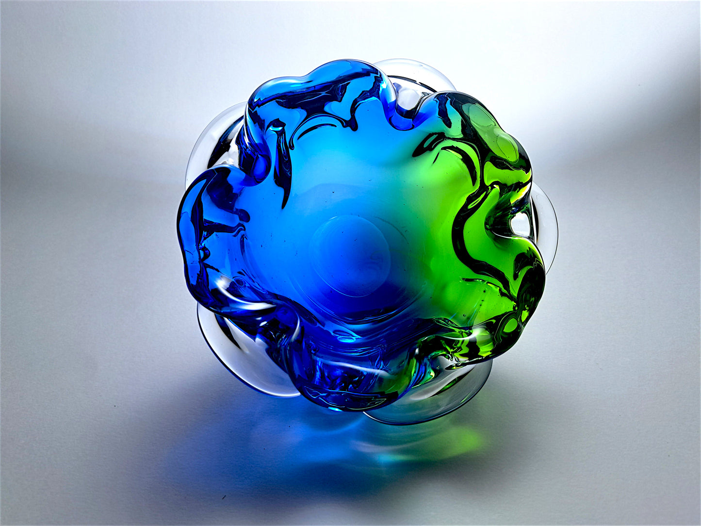 Centrotavola in Vetro di Murano, Blu e Verde