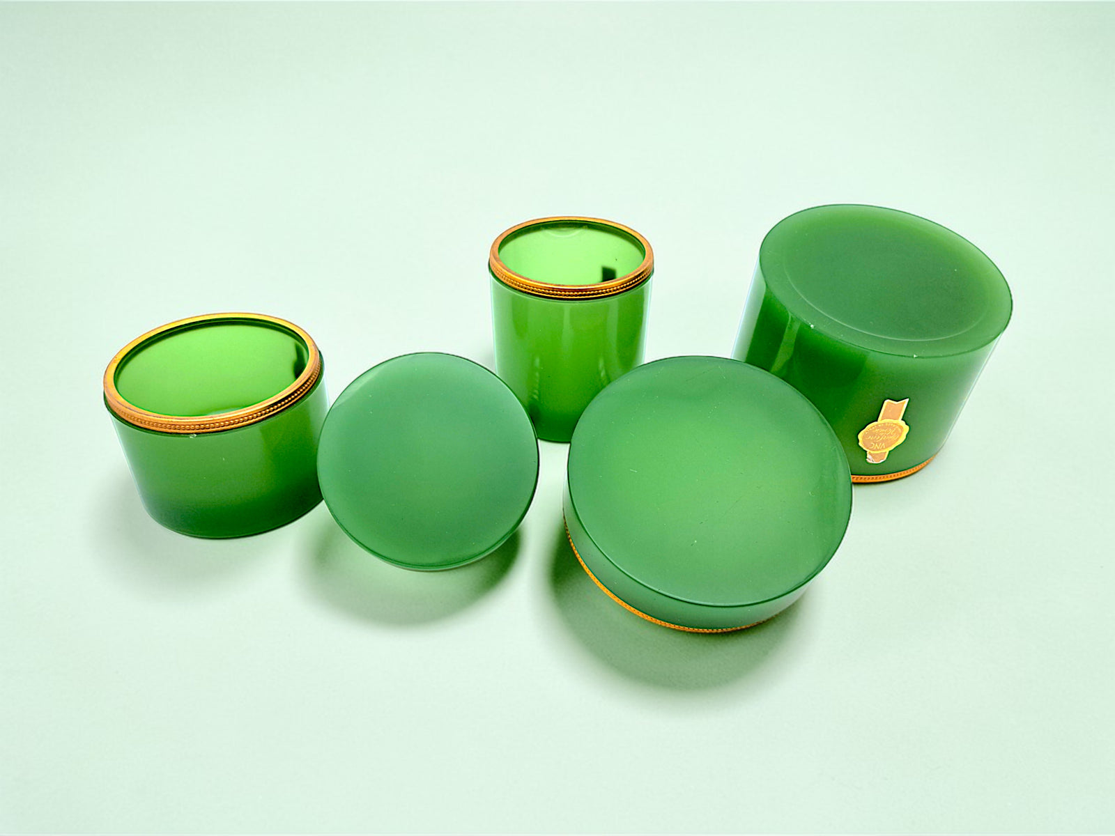 Set 3 Portagioie in Vetro Opalino di Murano, V. Nason