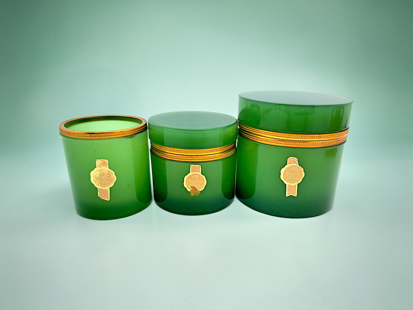 Set 3 Portagioie in Vetro Opalino di Murano, V. Nason