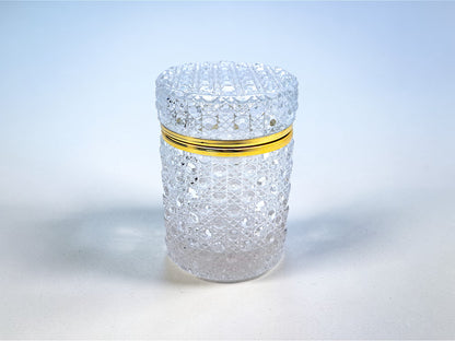 French Cylindrical Jewelry Box, Baccarat Style