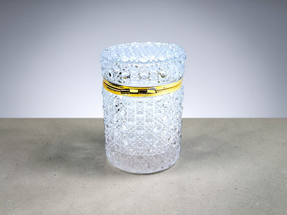 French Cylindrical Jewelry Box, Baccarat Style