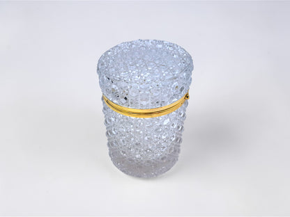 French Cylindrical Jewelry Box, Baccarat Style