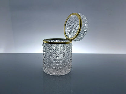 French Cylindrical Jewelry Box, Baccarat Style