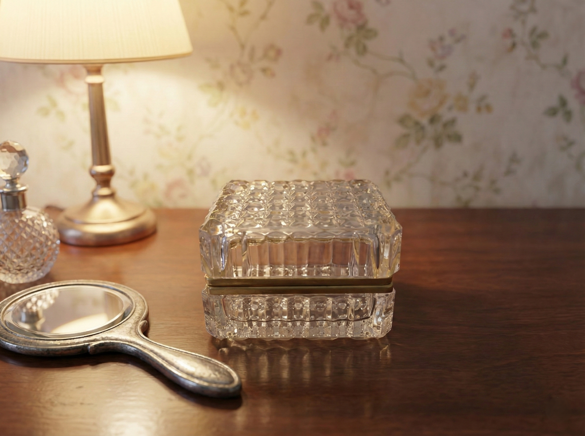 Carved Crystal Jewelry Box