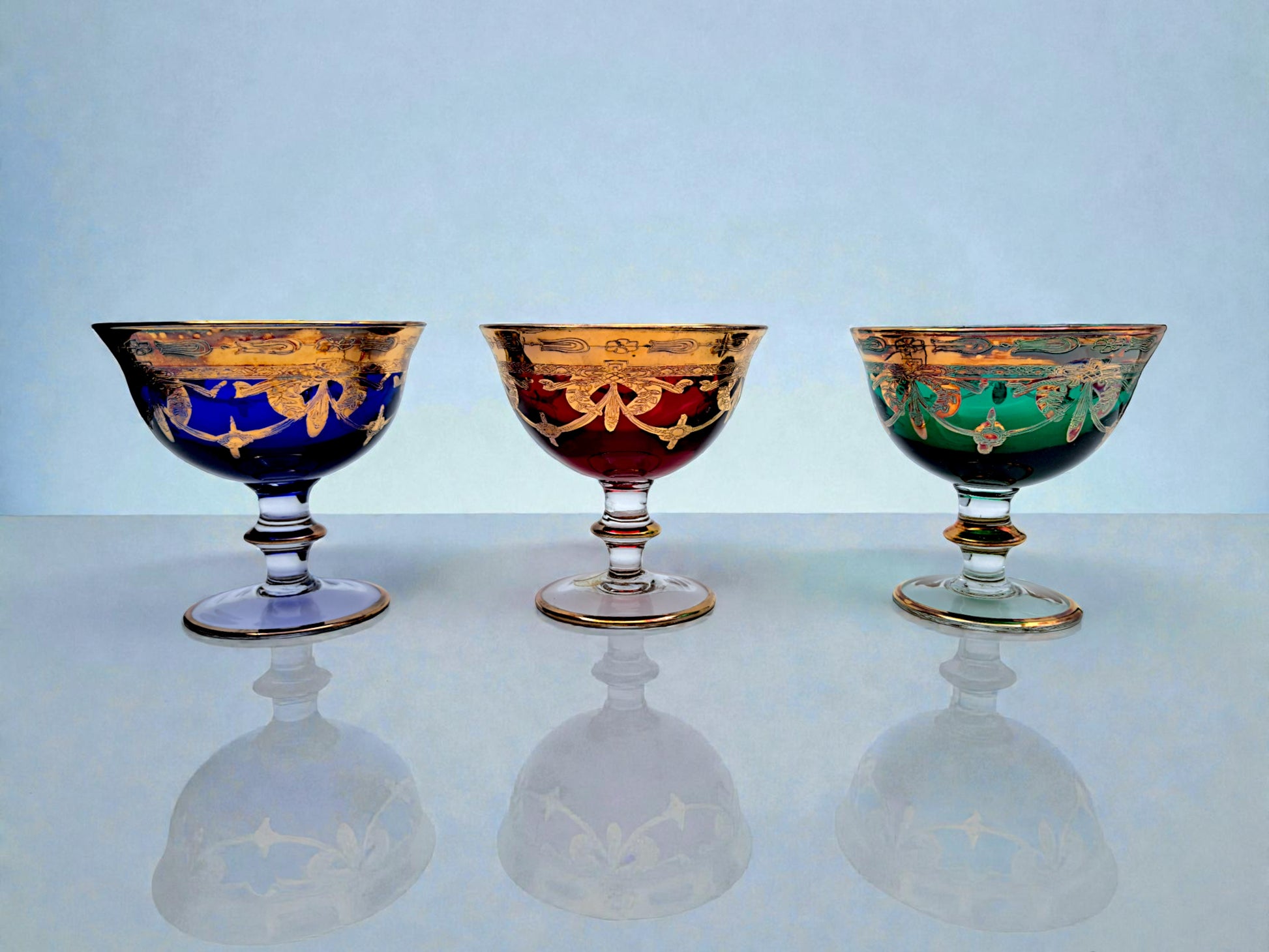 Servizio 6 Coppe in Vetro di Murano, Coppe Arlecchino