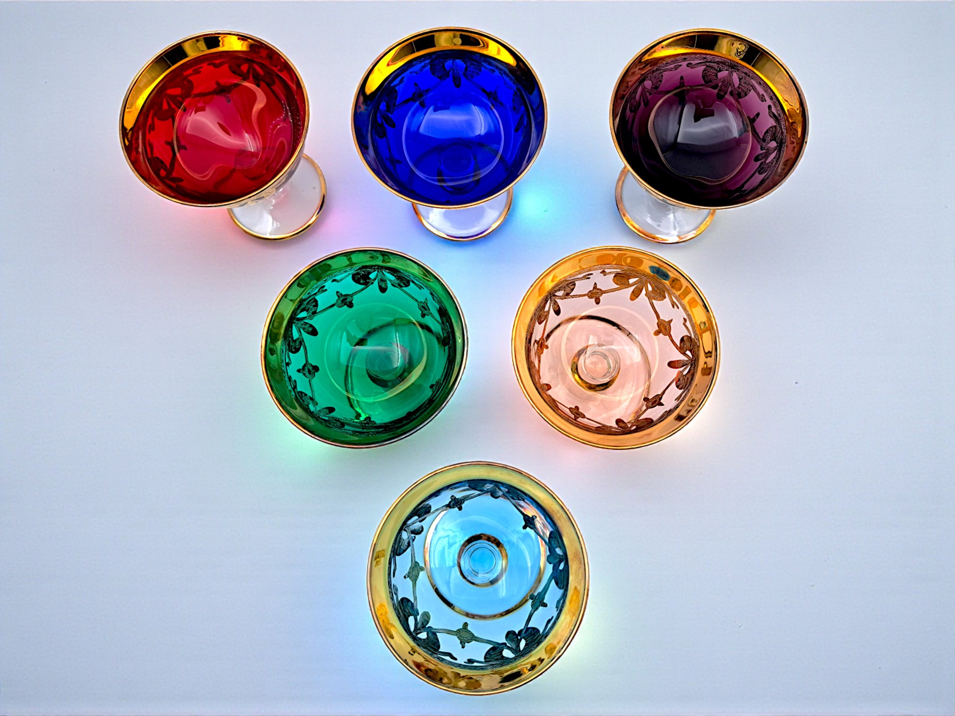 Servizio 6 Coppe in Vetro di Murano, Coppe Arlecchino