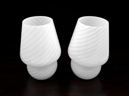 Coppia di Lampade Mushroom in Vetro di Murano, Swirl