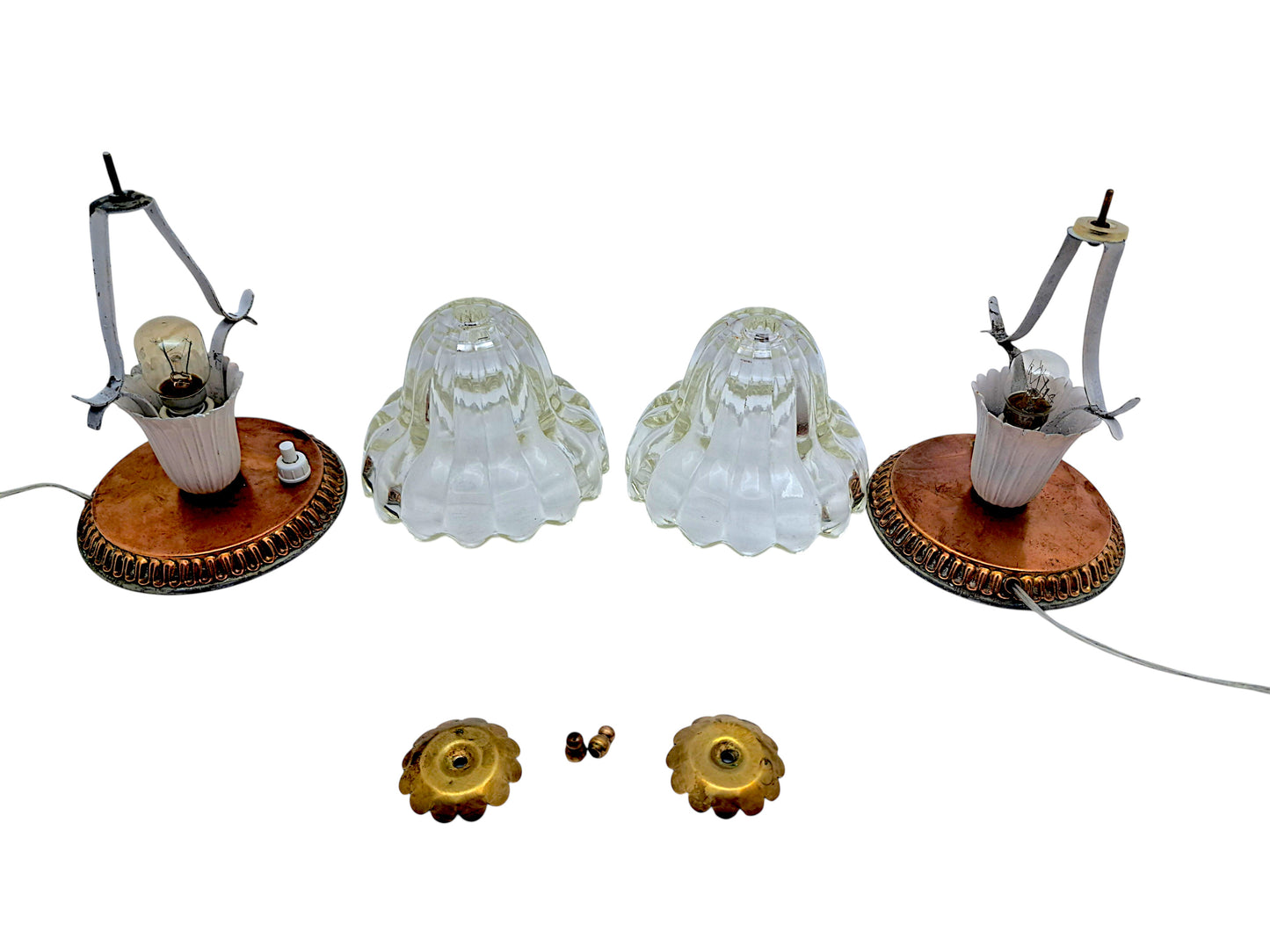 Coppia di Lampade da Comodino in Vetro di Murano, Barovier