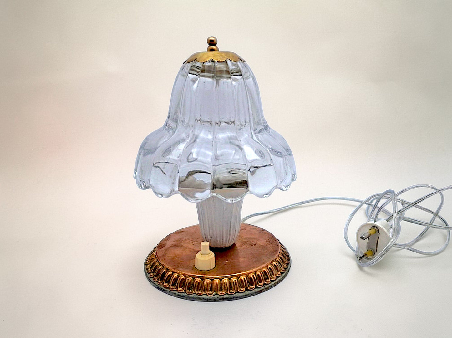 Coppia di Lampade da Comodino in Vetro di Murano, Barovier